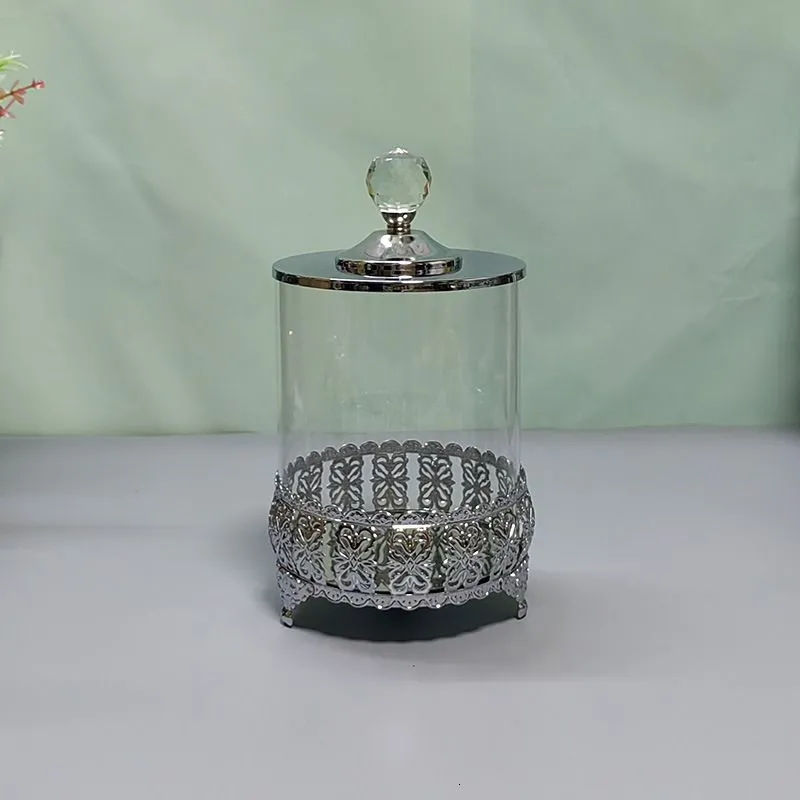 Storage Boxes Bins European Crystal Glass Candy Jar with Lid Storage Ornaments Living Room Coffee Table Dried Fruit Canned Jewelry