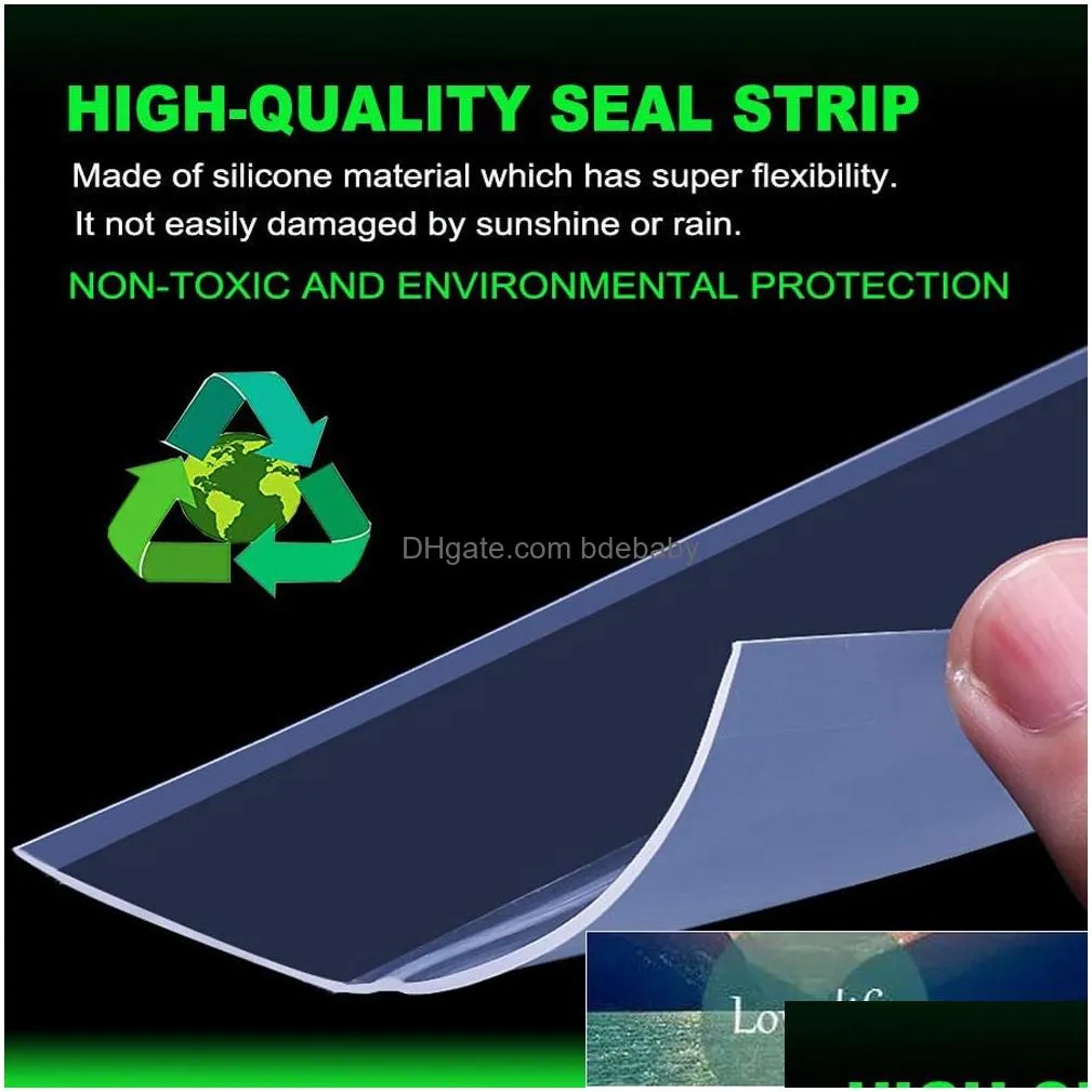 Other Door Hardware Sile Strip Glass And Window Seal Sound Insation Self-Adhesive Windproof Wooden Seam Bottom Windshield Drop Deliver Dh6If