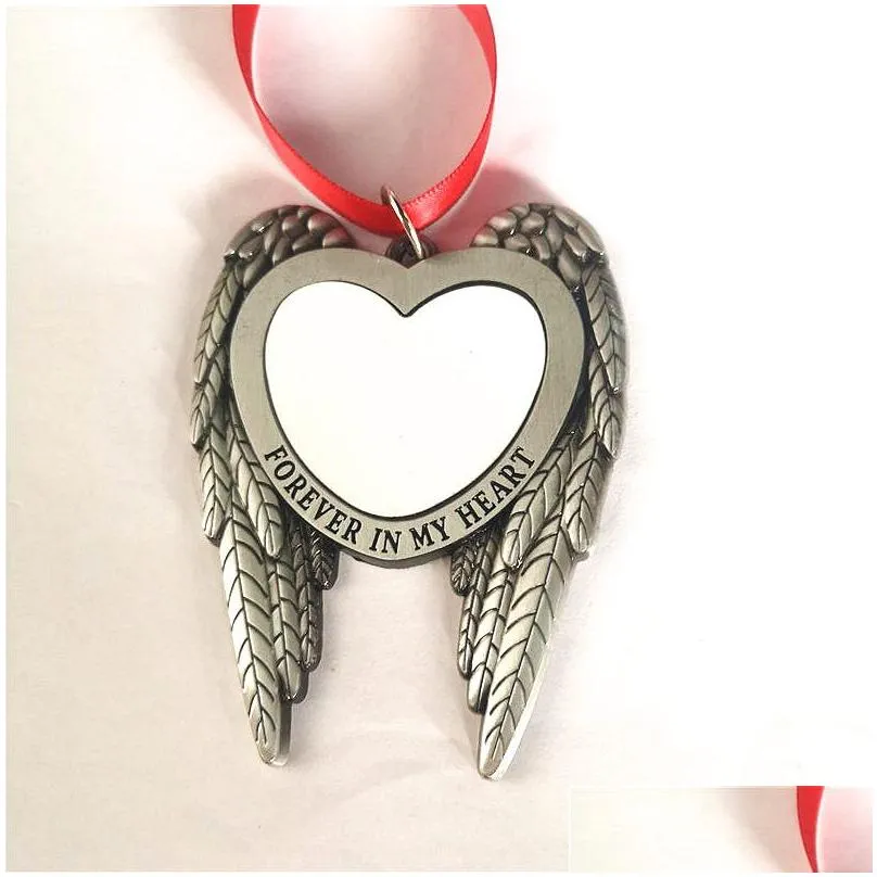 sublimation fashion jewelry blank wings car hanger transfer printing blank jewelry consumables