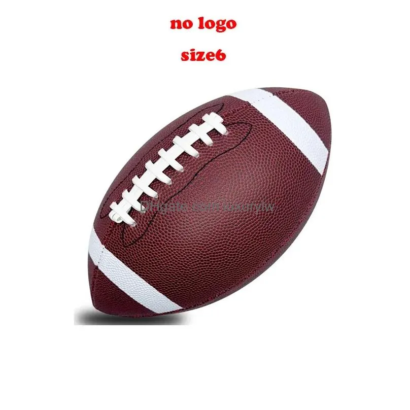 Balls 369 Size Leather Rubber Rugby Ball Adt Youth Childrens Training Game Line Nonslip Texture Group Athletics 240130 Drop Delivery S Dhp6R