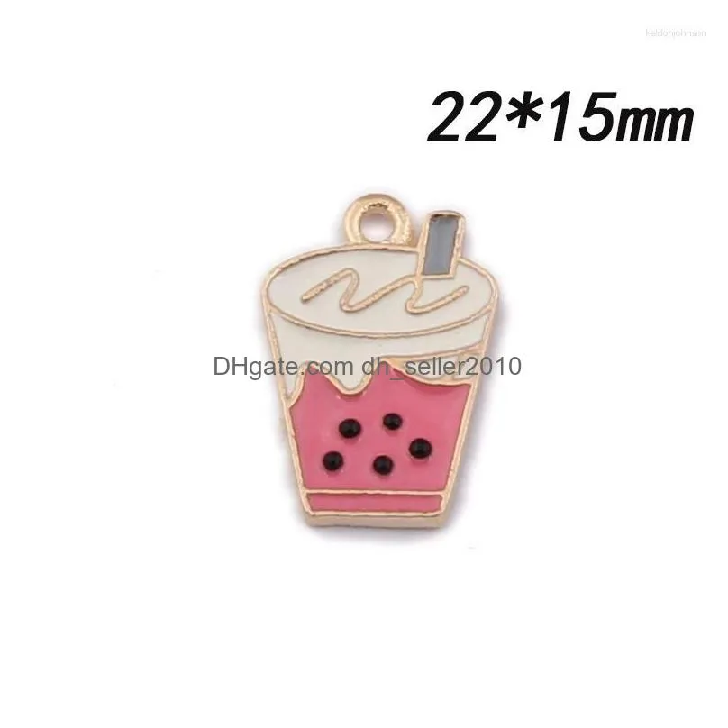 Pendant Necklaces Mini Order 10Pcs 22 15Mm Colorf Milk Drink Bottle Alloy Charms Diy Jewelry Findings Ornament Accessories Cute Drop Dhyxt