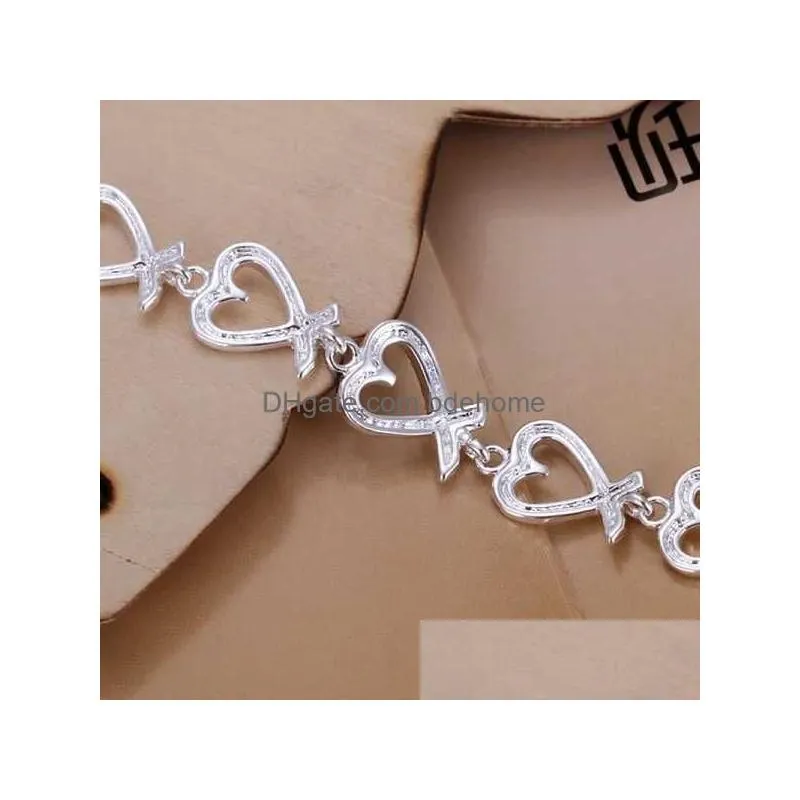 Chain Fashion Sier Plated Bracelet Charming Womens Cross Heart High Quality Jewelry Wholesale H177 Q240401 Drop Delivery Dhvok
