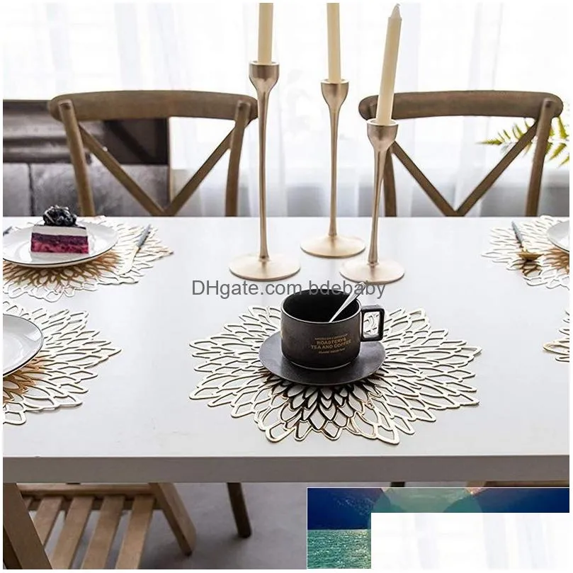 Mats & Pads 1Pc Round Coaster Pvc Placemats For Kitchen Table Insation Placemat Drop Delivery Home Garden Kitchen, Dining Bar Decorati Dhfnf