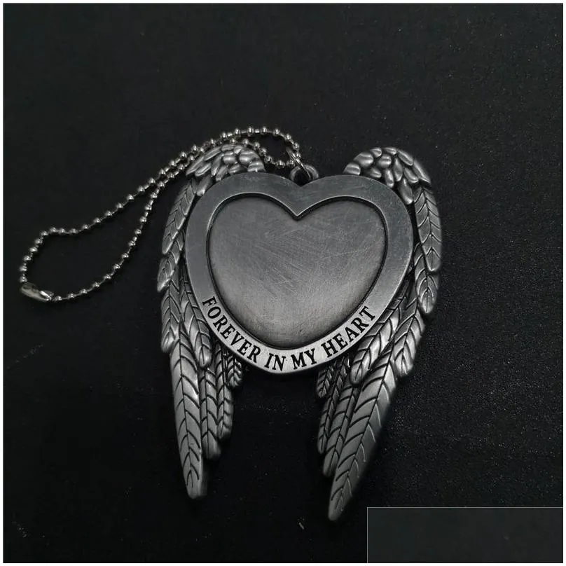 sublimation fashion jewelry blank wings car hanger transfer printing blank jewelry consumables