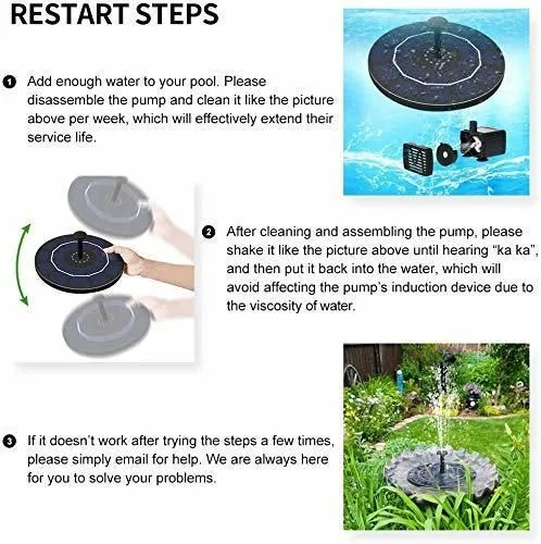 Garden Decorations Solar Power Water Fountain Pump Solar Fontein Bird Fountain Water Floating Fountain Pond Garden Patio Decor Lawn Decoration 16cm