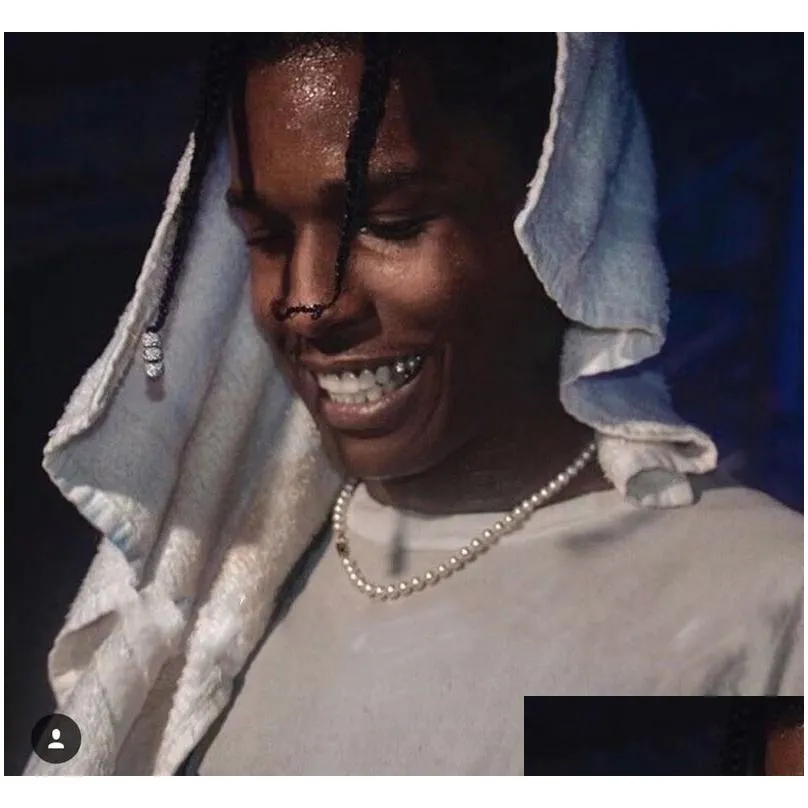 Asap Rocky Retro Natural Pearl Necklace Men And Women Hip Hop Clavicle Chain Couple Choker Drop Delivery Dhilf
