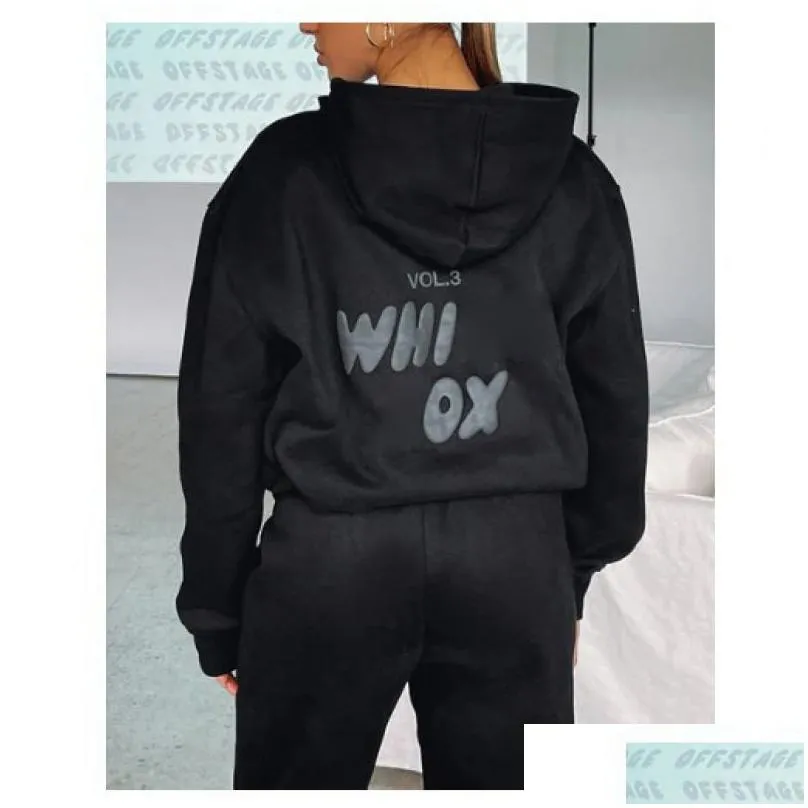 hoodies designer white women tracksuits two pieces sets sweatsuit autumn female hoodies hoody pants with sweatshirt ladies loose jumpers woman