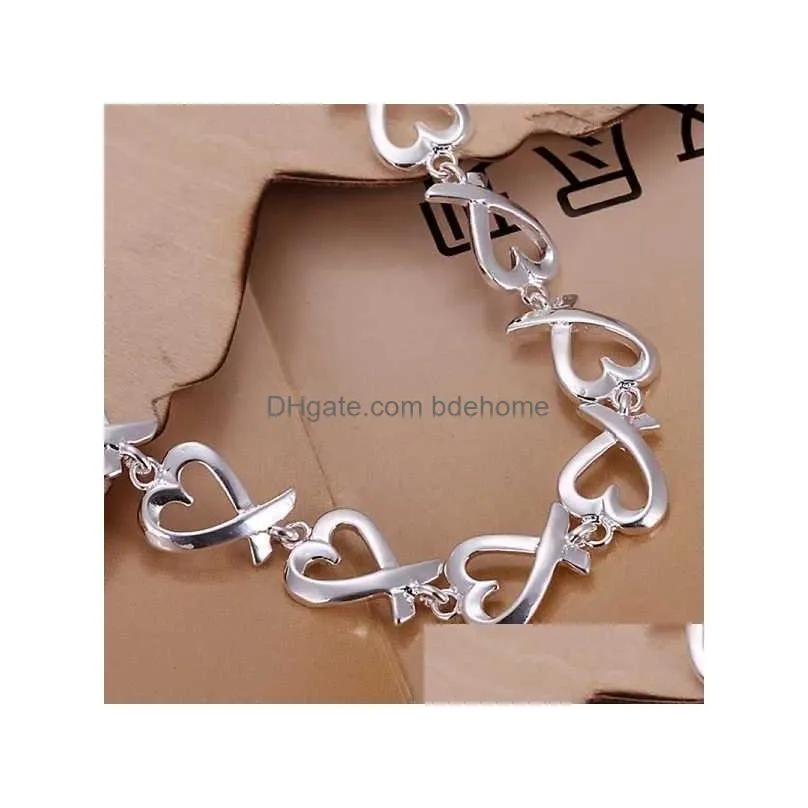 Chain Fashion Sier Plated Bracelet Charming Womens Cross Heart High Quality Jewelry Wholesale H177 Q240401 Drop Delivery Dhvok