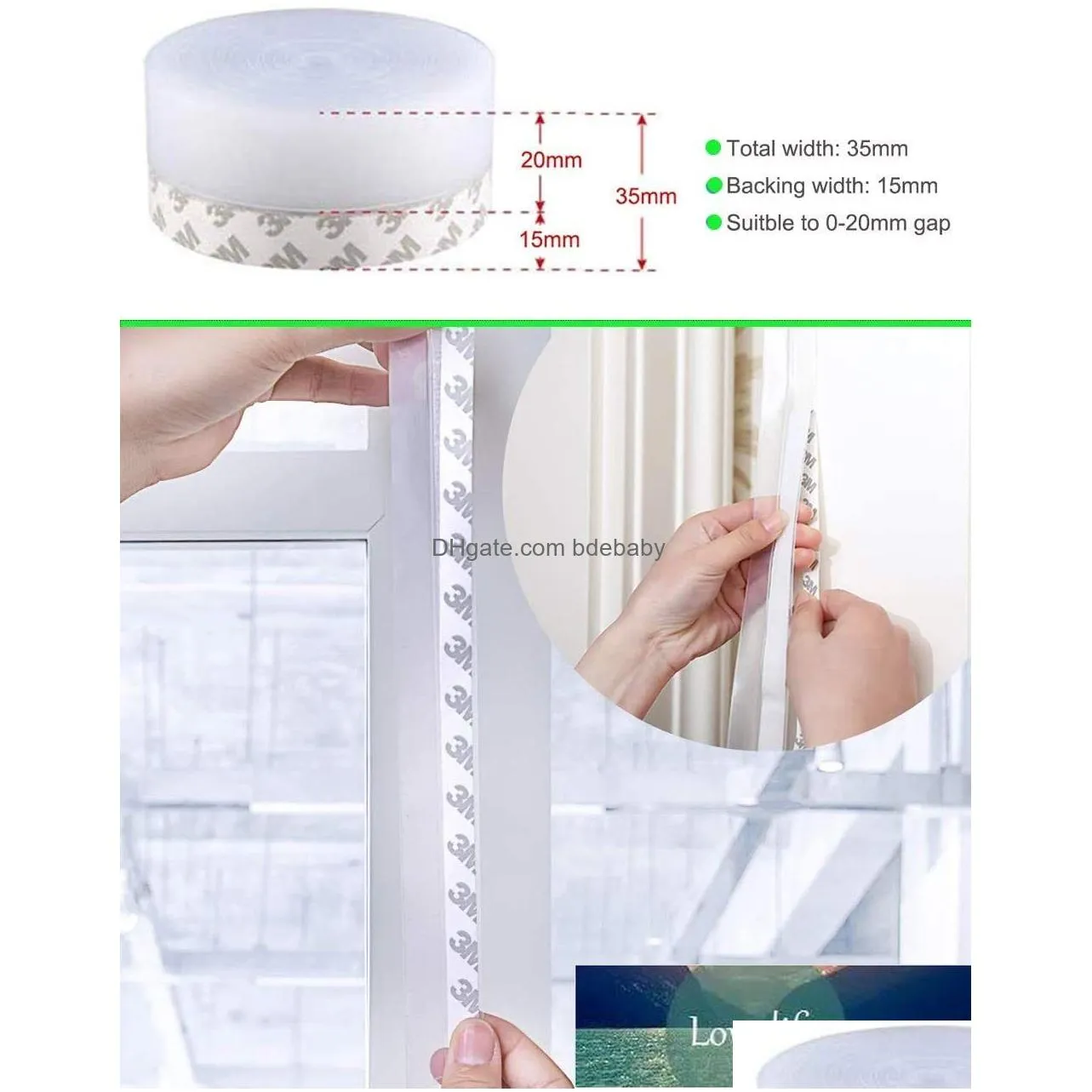 Other Door Hardware Sile Strip Glass And Window Seal Sound Insation Self-Adhesive Windproof Wooden Seam Bottom Windshield Drop Deliver Dh6If