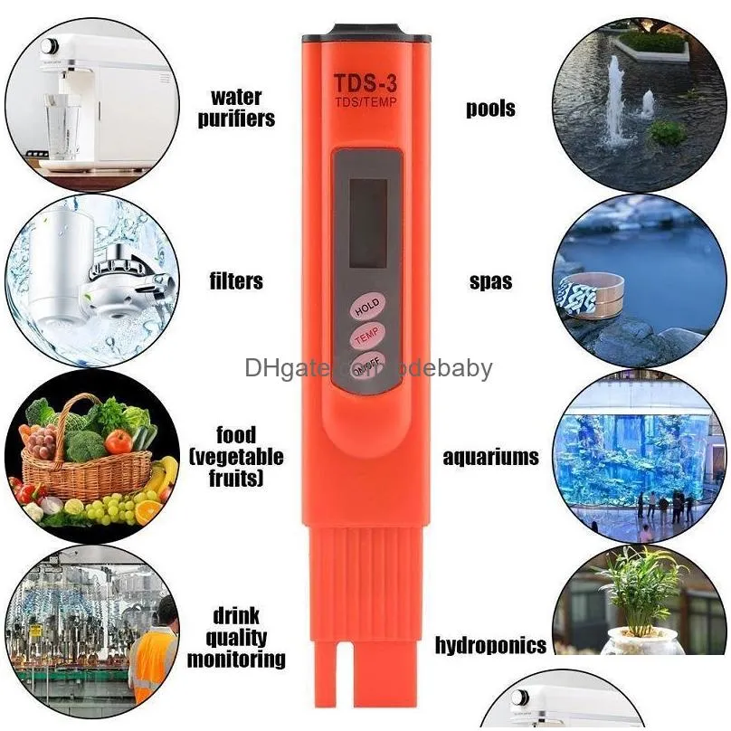 Other Garden Supplies Water Quality Tester Digital Lcd Tds Ppm Meter Home Drinking Tap Pool Purity 35121397 Drop Delivery Patio, Lawn Dhmqk