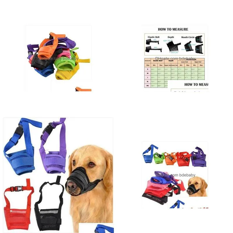 Dog Training & Obedience Wholes S2Xl Muzzle Anti Stop Bite Barking Chewing Mesh Mask Small Large Mask5179274 Drop Delivery Home Garden Dhsil