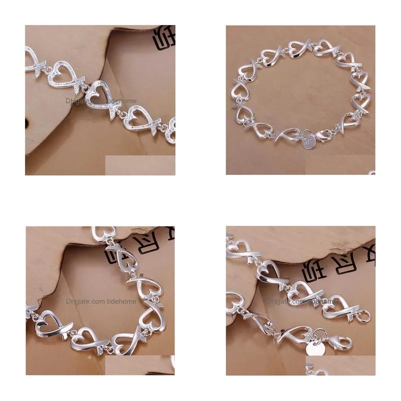 Chain Fashion Sier Plated Bracelet Charming Womens Cross Heart High Quality Jewelry Wholesale H177 Q240401 Drop Delivery Dhvok