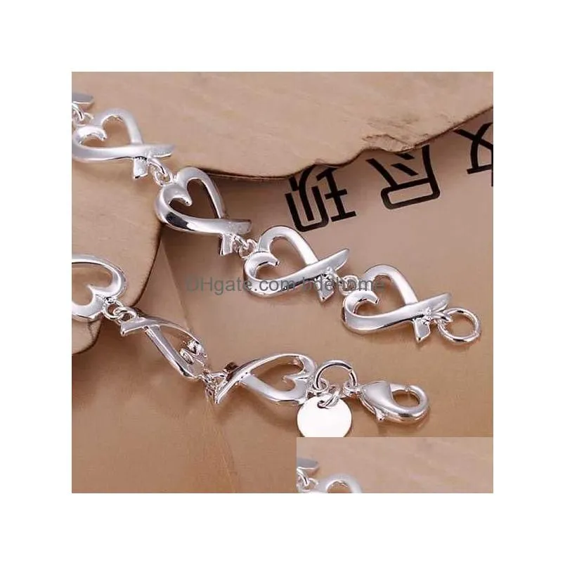 Chain Fashion Sier Plated Bracelet Charming Womens Cross Heart High Quality Jewelry Wholesale H177 Q240401 Drop Delivery Dhvok