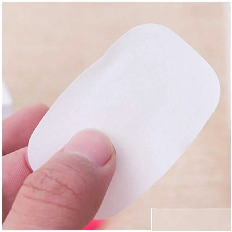 50pcs/box Portable Travel Soap Paper Disposable Mini Soap Paper Anti Dust Washing Hand Bath Cleaning Boxed Foaming Drop Ship Epack