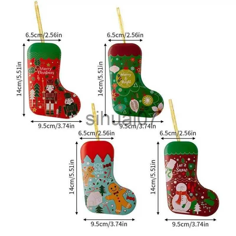 Christmas Decorations Iron Christmas Candy Box Candies  Biscuits Container Iron Jar Christmas Tree Pendants Ornaments For Gifts Candy Preserves
