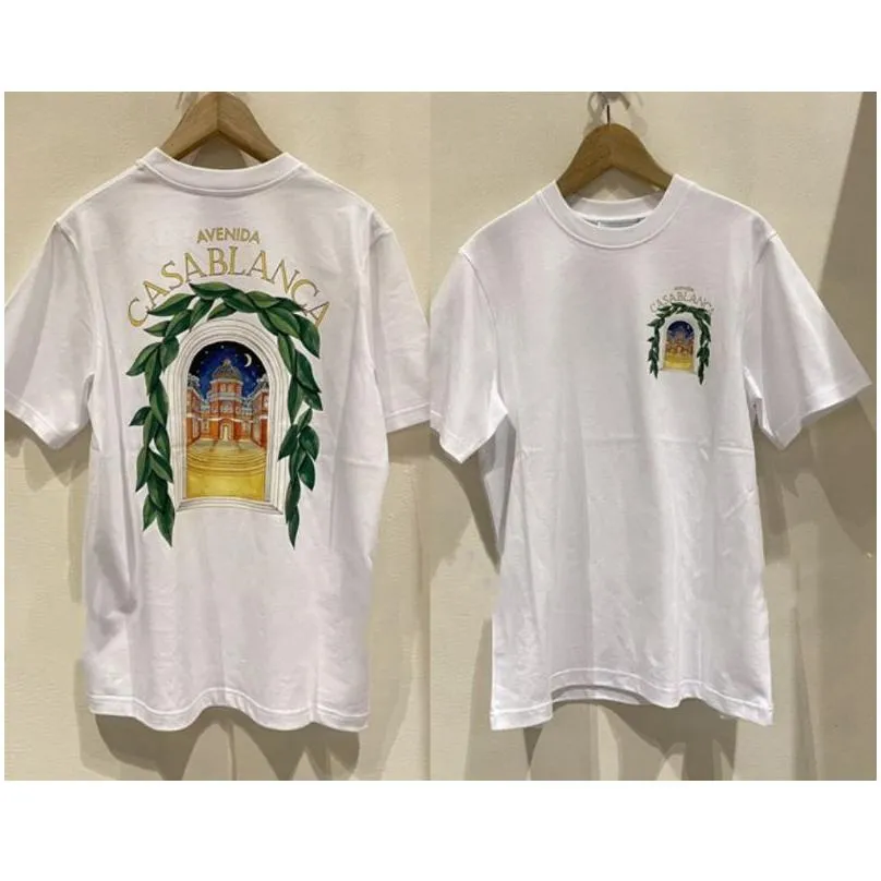 Men`S T-Shirts Mens T Shirts Designer Tees Rainbow Mushroom Letter Print Short Sleeve Tops Cotton Loose Men Drop Delivery Apparel Clot Dhob8