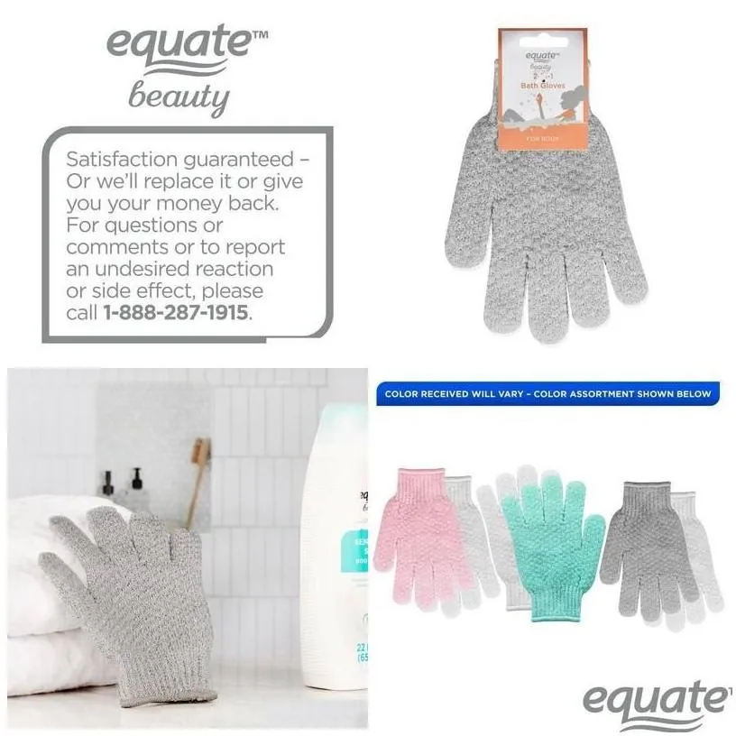 Bath Tools Accessories Beauty 2-In-1 Gloves For Body Cleansing And Exfoliating Color May Vary 2 Count Drop Delivery Health Dhzko