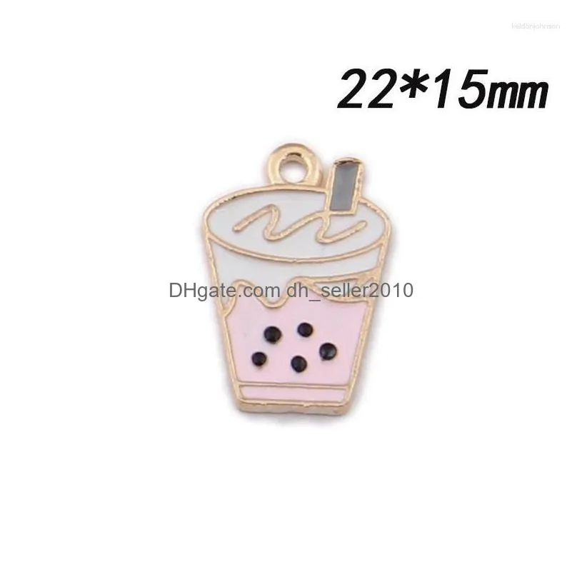 Pendant Necklaces Mini Order 10Pcs 22 15Mm Colorf Milk Drink Bottle Alloy Charms Diy Jewelry Findings Ornament Accessories Cute Drop Dhyxt