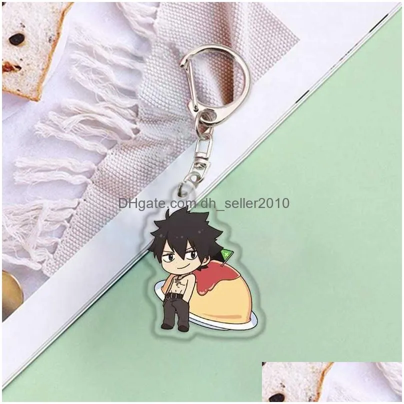 Keychains & Lanyards Fairy Tail Keychain Pandent Keyring Cosplay Collectable Key Chain Drop Delivery Fashion Accessories Dhys3