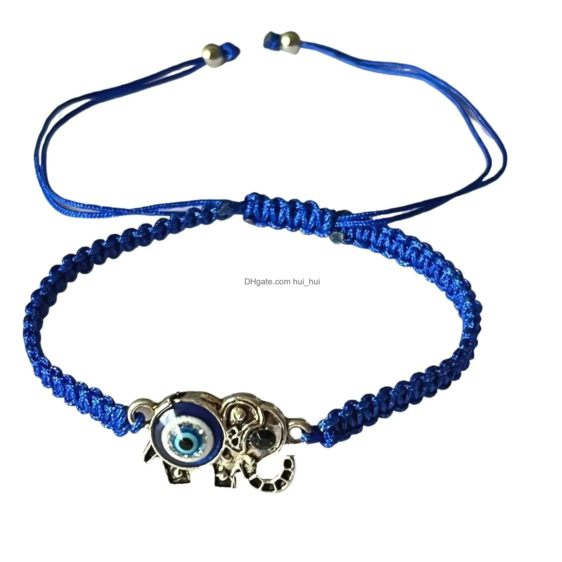 Bangle Bracelets Blue Eyes Lucky Elephant Pendant Devils Eye Bracelet Brings To Transport Gifts Fo Loved Ones And Friends Drop Deliv Dhe9Y