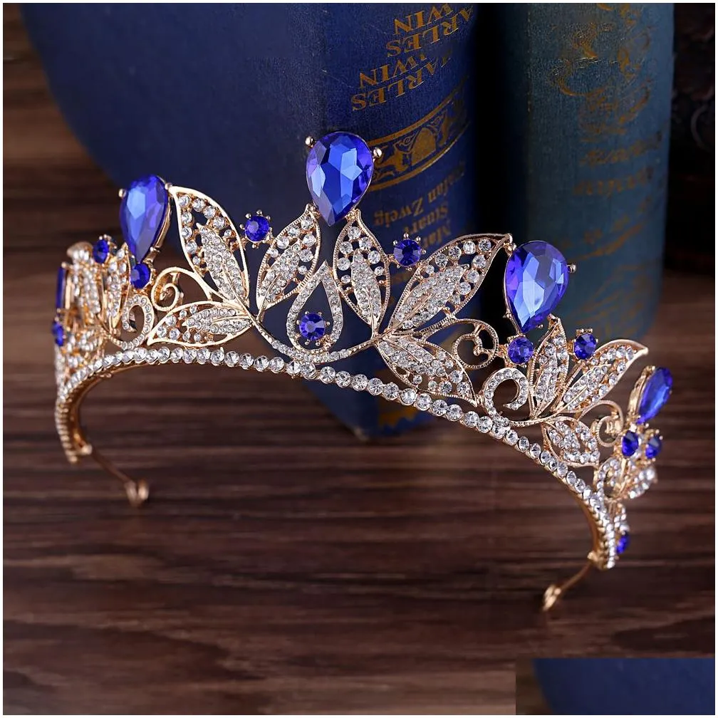 2021 New Vintage Baroque Bridal Tiaras Accessories Prom Headwear Stunning Sheer Crystals Wedding And Crowns 1920 Drop Delivery Dhqhk