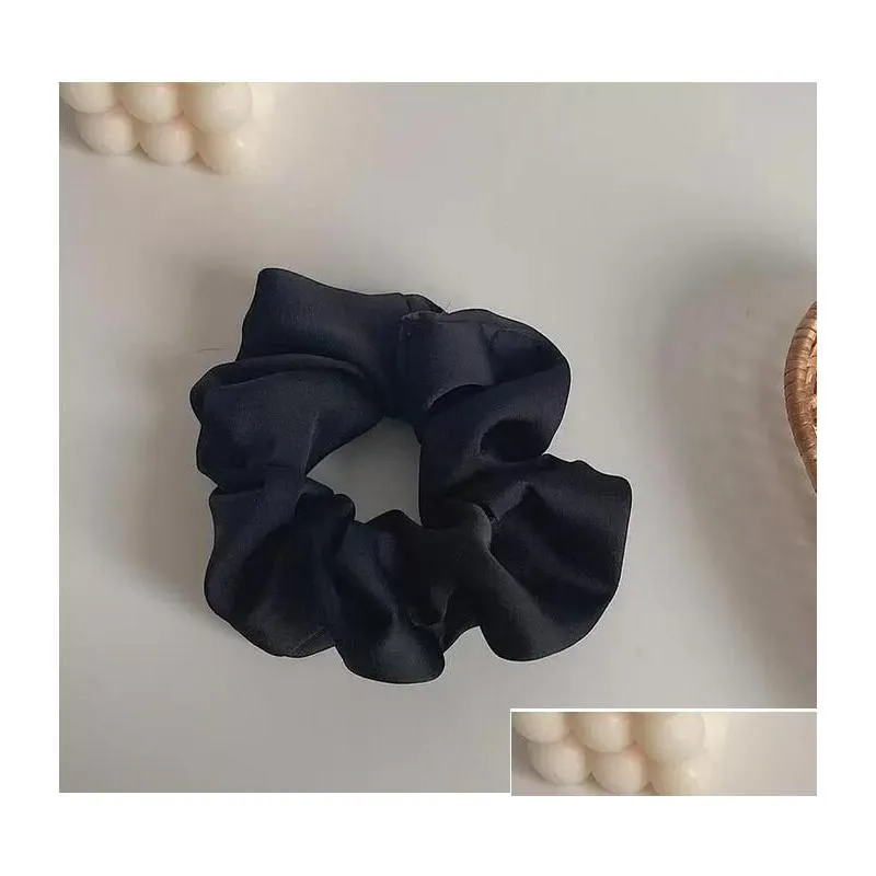 Lady Hair Scrunchies Ring Stretch Hairband Solid Color Elastic Bubble Sports Dance Silk Soft Charming Hair band Ponytail Holder