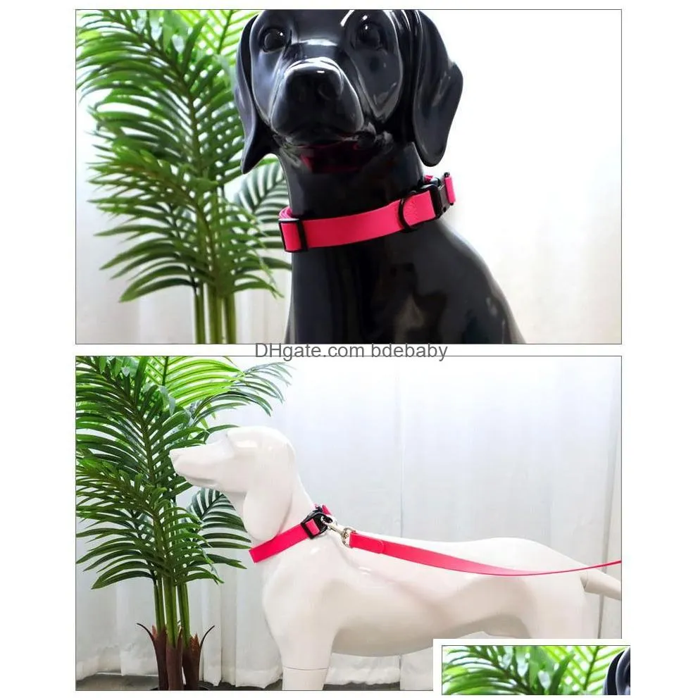 Dog Training & Obedience Collars Innoexplore Solid Waterproof Pvc Collar For Small Medium Large Dogs Teddy Keji Pitbl Bldog Beagle Pet Dh3Gu