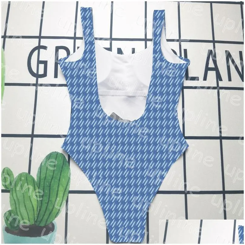 letter print swimwear women padded one piece biquini sexy backless sling swimsuit outdoor beach bikini