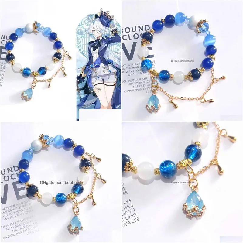 Chain Game Furina De Fontaine Cosplay Uni Bracelet Props Jewelry Beads Pendant Accessories Christmas Gift Q240401 Drop Delivery Dhvqp