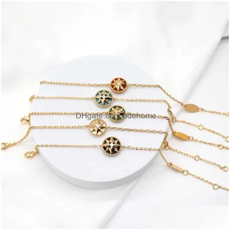 Chain Eight Point Star Mti Compass Bracelet Womens Fashion Precision Ins Earrings Q240401 Drop Delivery Dhmfp