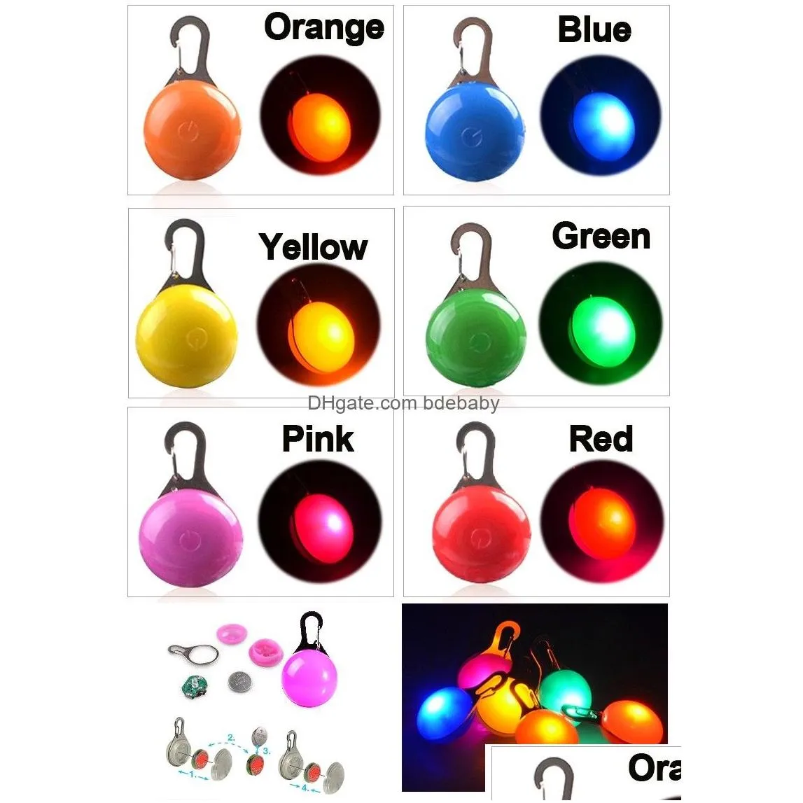Dog Collars & Leashes Led Flashlight Cat Collar Glowing Pendant Night Safety Pet Leads Necklace Luminous Bright Decoration For Dogs514 Dhjzf
