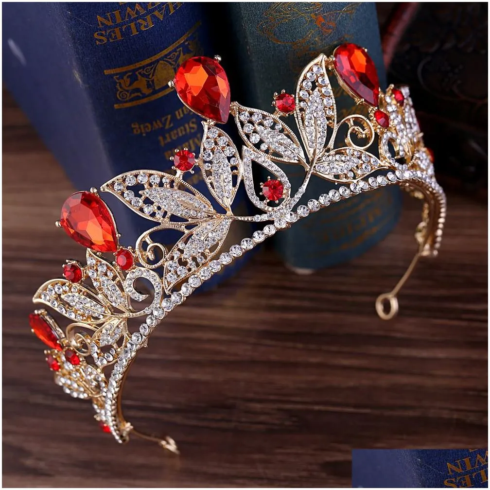 2021 New Vintage Baroque Bridal Tiaras Accessories Prom Headwear Stunning Sheer Crystals Wedding And Crowns 1920 Drop Delivery Dhqhk