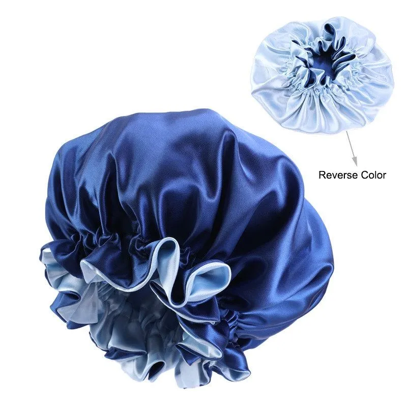 Nightcap Satin Lace Double Side Wear Women Head Cover Sleep Cap Sleeping Curl Hair Protection Maintain Moisture Night Hat ing