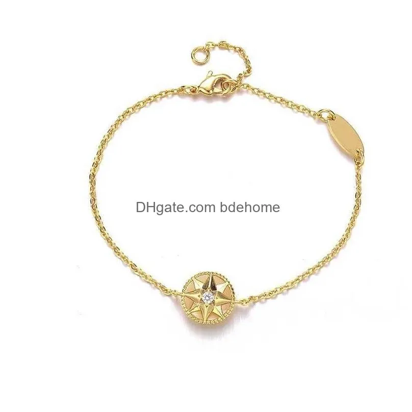 Chain Eight Point Star Mti Compass Bracelet Womens Fashion Precision Ins Earrings Q240401 Drop Delivery Dhmfp