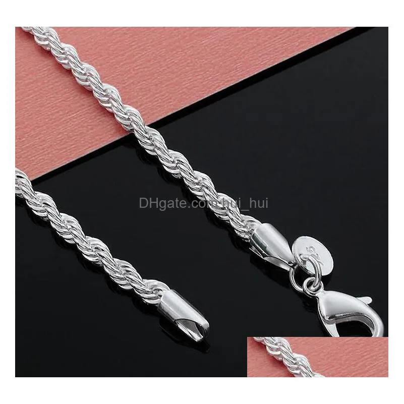Chains 925 Sterling Sier Necklace M 16-30 Inch Pretty Cute Fashion Charm Rope Chain Necklaces Jewelry Diy Accessories Drop Delivery P Dhpkz