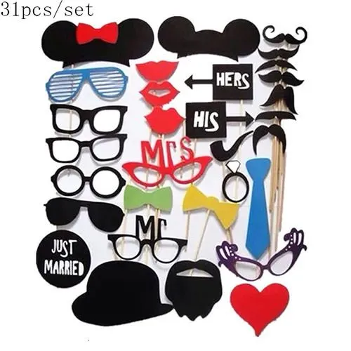 Other Event Party Supplies 10-58pcs Fun Wedding Decoration Po Booth Props DIY Mustache Lips Glasses Mask Pobooth Accessories Wedding Party Supplies