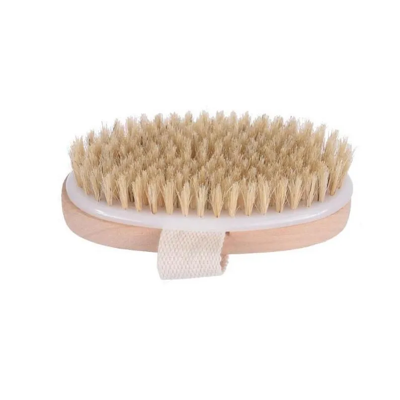 Bath Brush Dry Skin Body Soft Natural Bristle SPA The Brush Wooden Bath Shower Bristle Brush SPA Body Brushs Without Handle