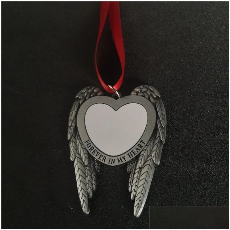 sublimation fashion jewelry blank wings car hanger transfer printing blank jewelry consumables