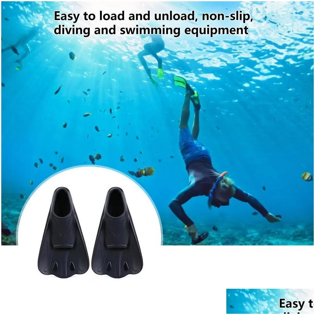Fins Gloves Swim Fins Comfortable Non-slip Ergonomics Diving Footboard Auxiliary Training Silicone Short Swimming Training Flippers