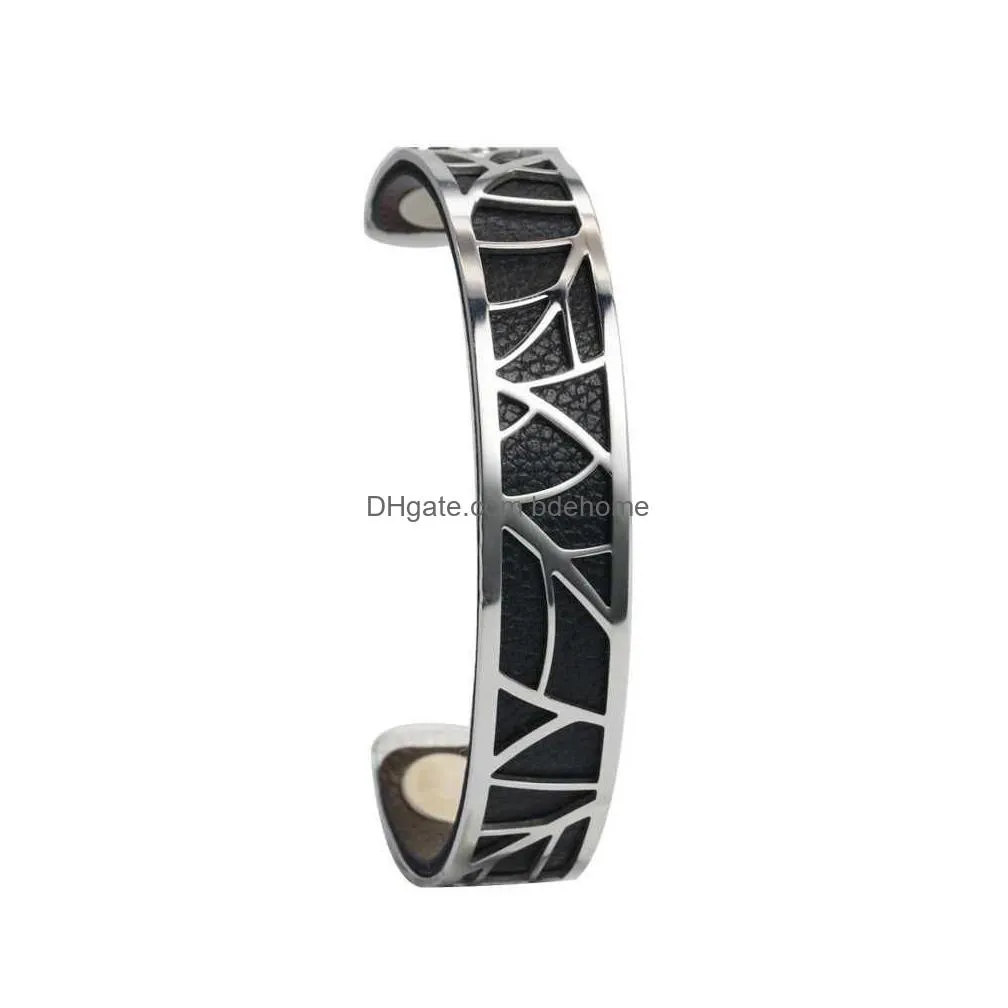 Chain Cremo 2023 Leaf Cuff Bangles Leather Watch Strap Stainless Steel Jewelry Sier Bracelet Mothers Day Gift Drop Delivery Dhncq