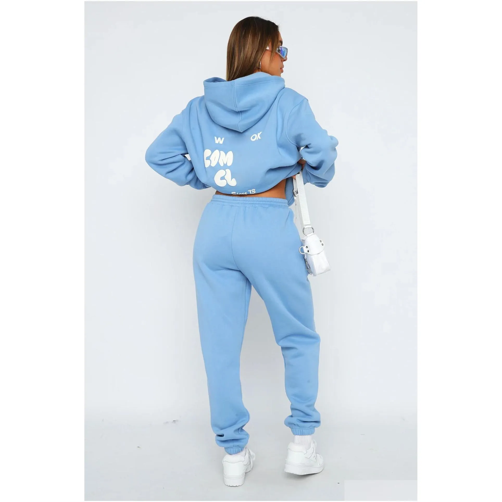 hoodies designer white women tracksuits two pieces sets sweatsuit autumn female hoodies hoody pants with sweatshirt ladies loose jumpers woman