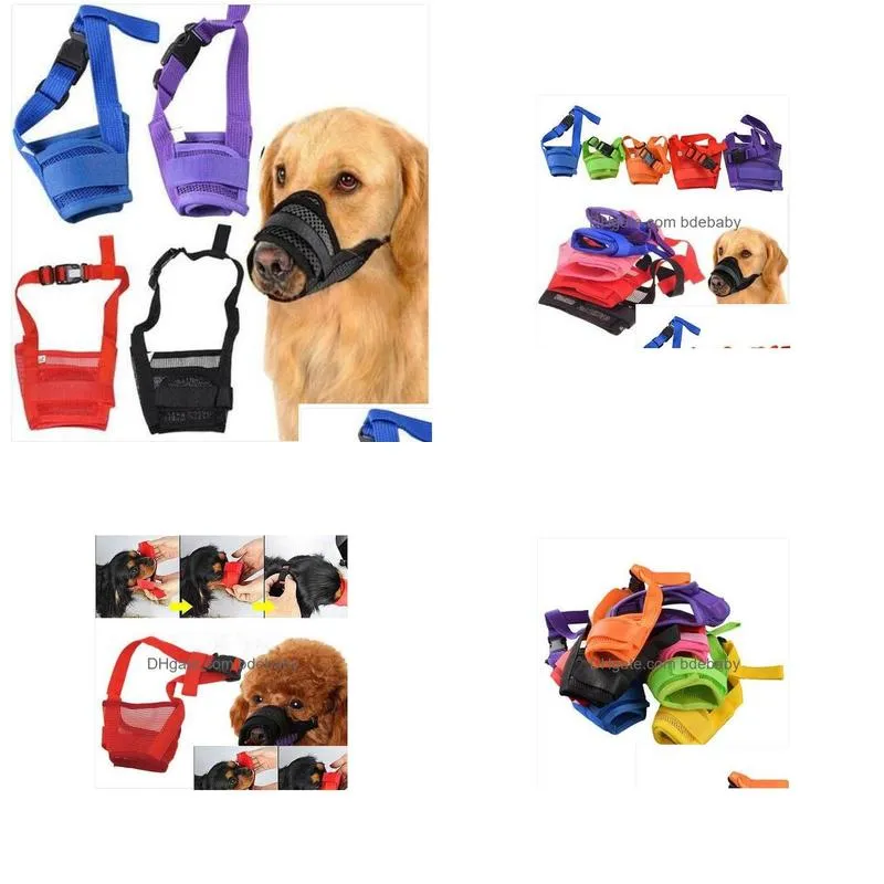 Dog Training & Obedience Wholes S2Xl Muzzle Anti Stop Bite Barking Chewing Mesh Mask Small Large Mask5179274 Drop Delivery Home Garden Dhsil