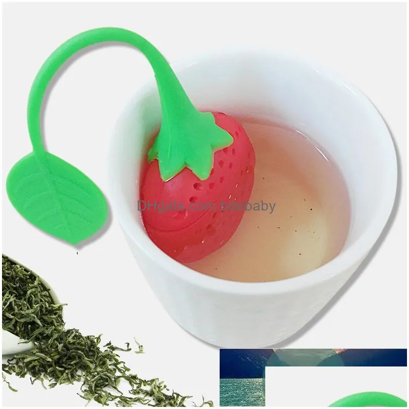 Tea Strainers 1 Pc Herbal Spice Filter Kitchen Tools Stberry Accessories Infuser Ball Leaf Strainer Bag For Brewing Device Drop Delive Dhmuf