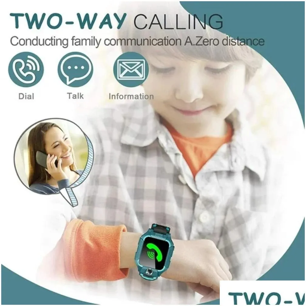 Kids Smart Watch 2/4G Sim Card LBS Tracker SOS Camera Children Mobile Phone Voice Chat Math Game Flashlight Kids Smart Watch Sim