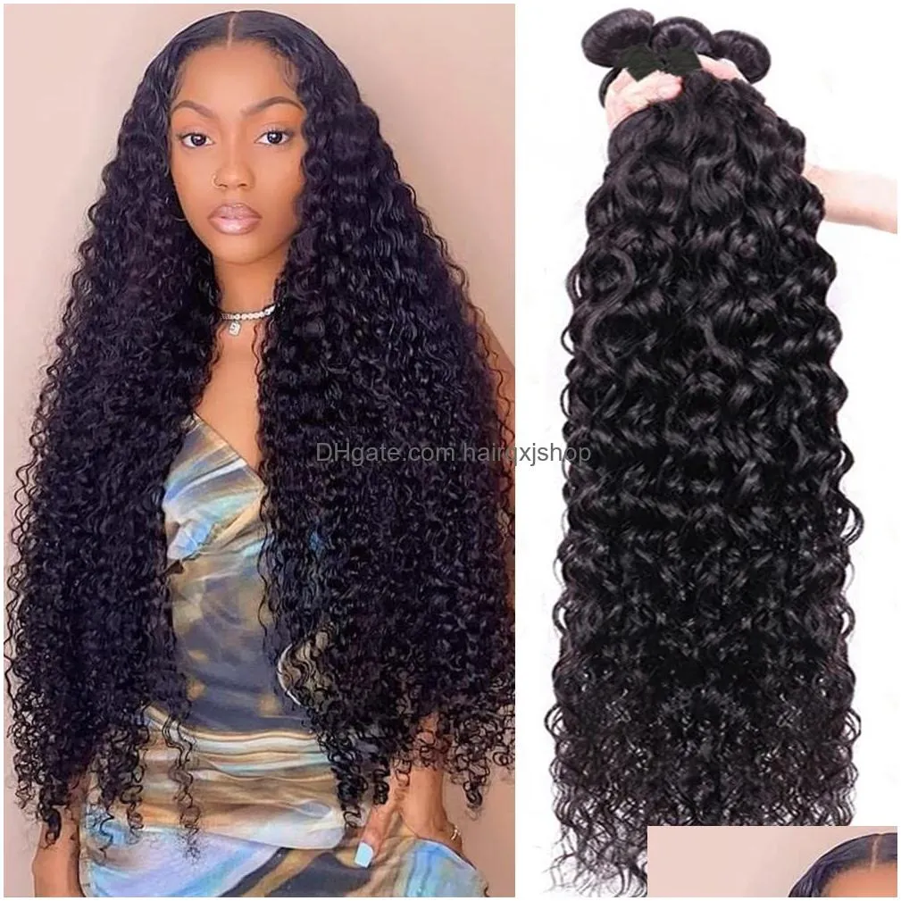 Hair Wefts Bella Brazilian 8-34 Inch Unprocessed Human Bundles Bone Straight Body Wave Loose Deep Curly Water Natural Slay Extensions Dhlhi