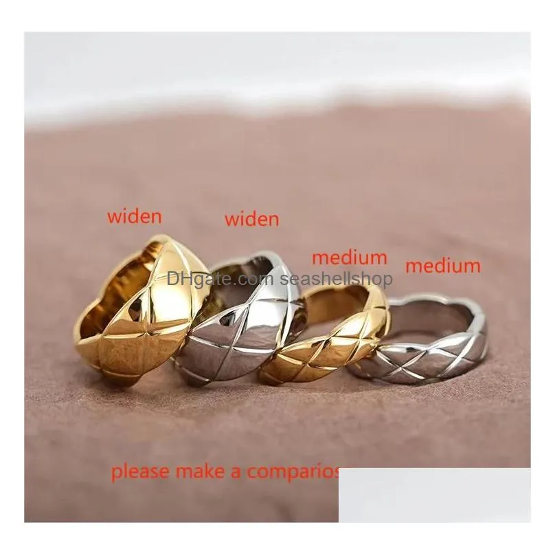 Band Rings Fashion Designer Men Woman Gold Plated Rose S Sier Rhinestone Celebrity Channel Cogo Crush Wedding Marriage Ring Lover Gif Dhjnf