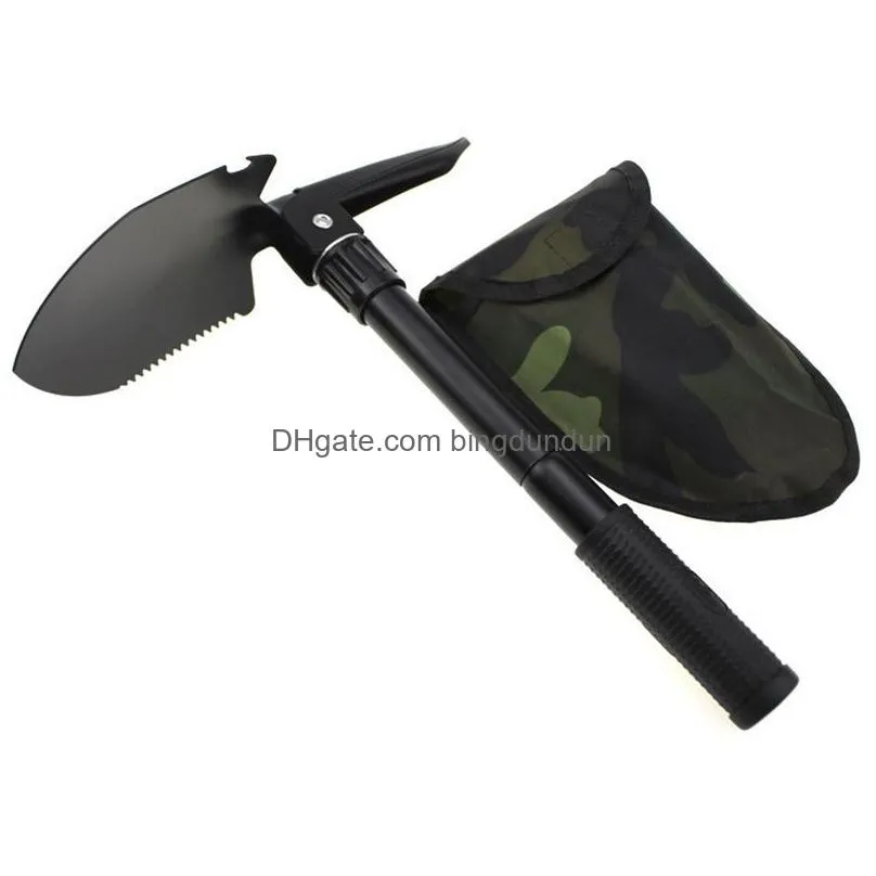 Spade & Shovel Mtifunctional Folding Survival Carbon Steel Military Style Entrenching Tool Garden Off Road Cam Beach Digging Dirt Sand Dhn9I