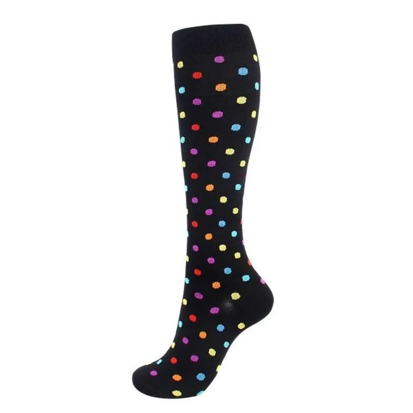 Socks & Hosiery Fashion Compression Keen High Stockings Pot Snowflake Heart Pattern Outdoor Sport Sock For Drop Delivery Apparel Unde Dhw6R