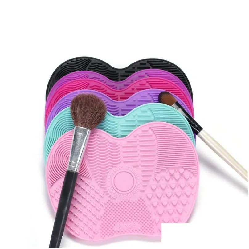 15.7*11.7*1.5cm Silicone Makeup brush cleaner Pad Make Up Washing Brush Gel Cleaning Mat Hand Tool Foundation Makeup Brush Scrubber