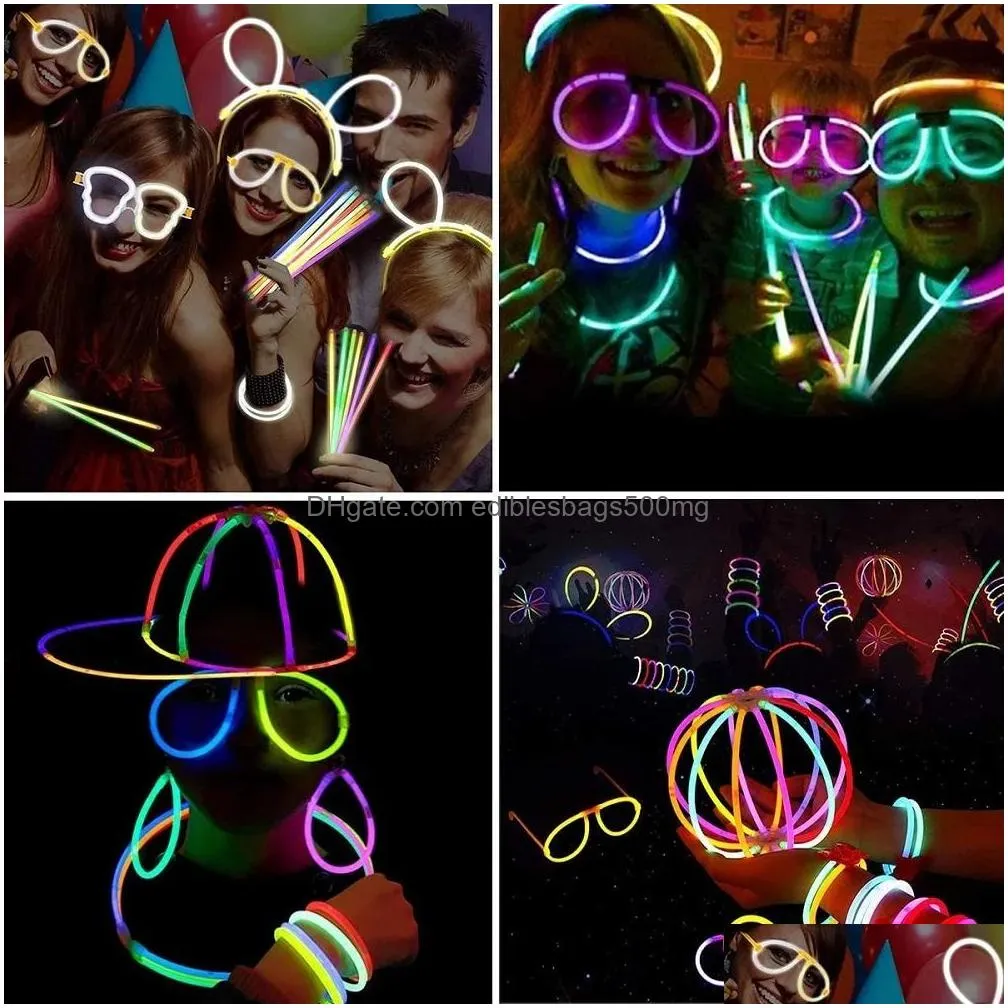 glow light up bracelets fluorescent light sticks with connectors for making necklaces and bracelets for halloween christmas 240403